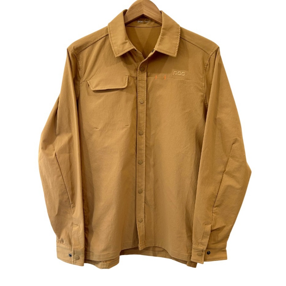 POC Men's Rouse Long Sleeve Snap Front Biking Shirt S Aragonite Brown tan NWT